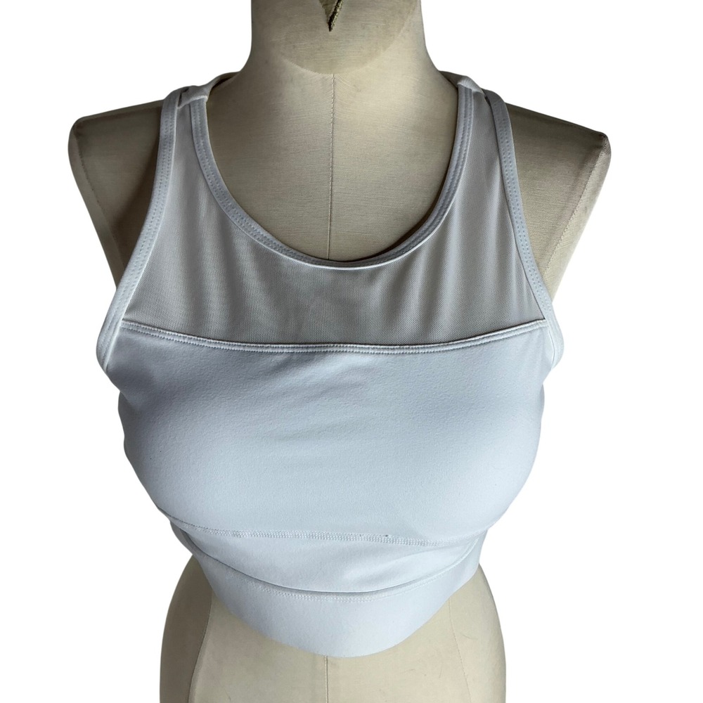 Zyia Active White Mesh Racerback Sports Bra More Rep‎ One More Rep Size Medium